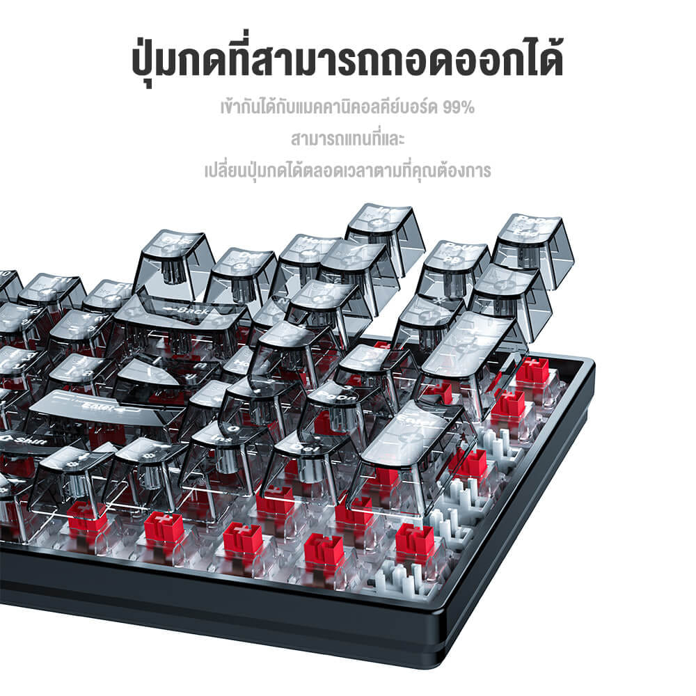 คีย์บอร์ดเกมมิ่ง ONIKUMA HIKARI GAMING KEYBOARD - สีดำ (RED SWITCH) (TH/EN)_6
